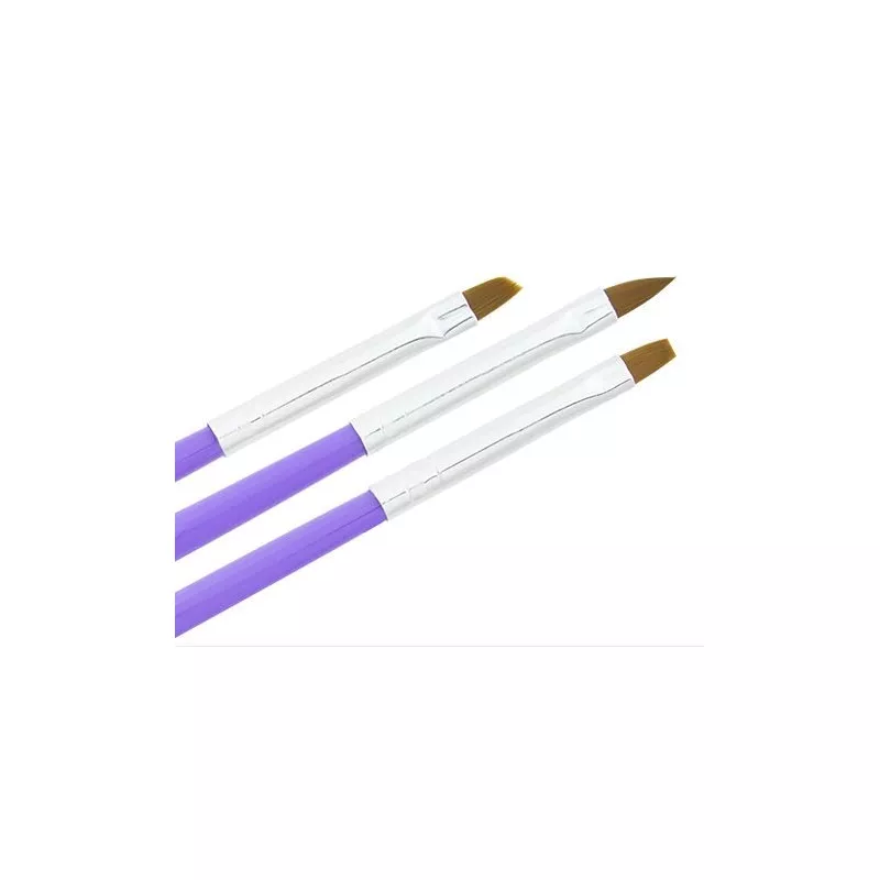 Set de 3 pinceaux à gel pour vos manucures et vos Nail Art aquarelle.