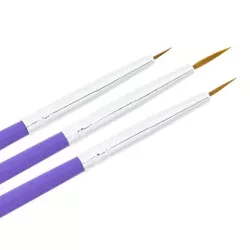 Set de 3 pinceaux Liner - pour des Nail Art filigranes.