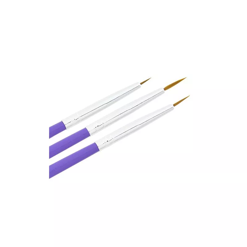 Set de 3 pinceaux Liner - pour des Nail Art filigranes.