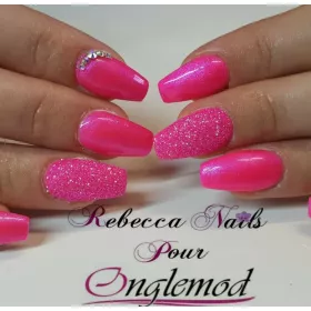 Gel couleur Rose Vif Pailleté