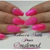 Gel couleur Rose Vif Pailleté