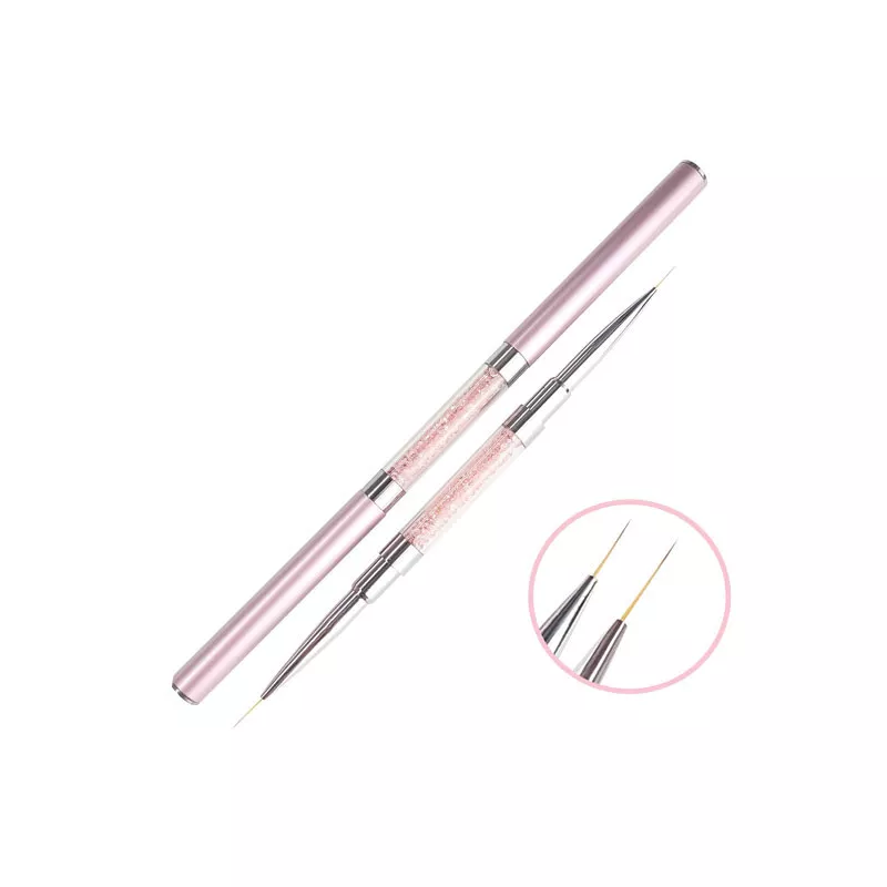 Pinceau Double Liner Doré Rose pour tous vos Nail Art filigranes.