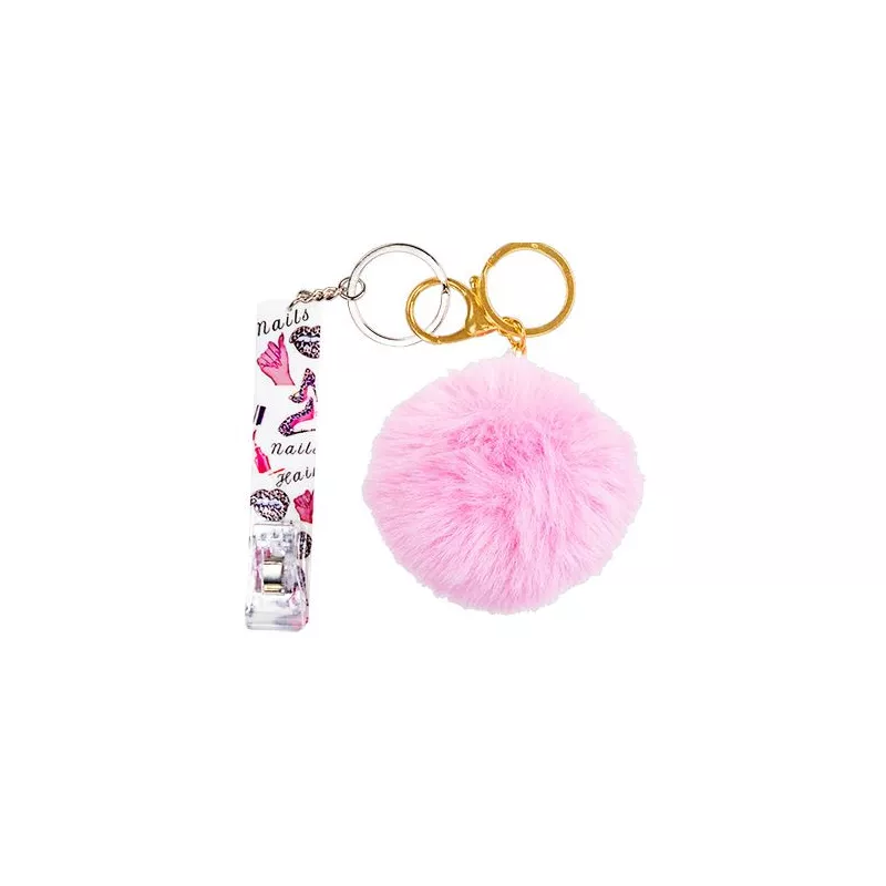 Porte Clés Pompon Rose 01 pour le métier de prothésiste ongulaire.