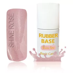 Rubber Base Shine Rosé - une excellente base pailletée pour les ongles