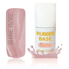 Rubber Base Shine Rosé - une excellente base pailletée pour les ongles