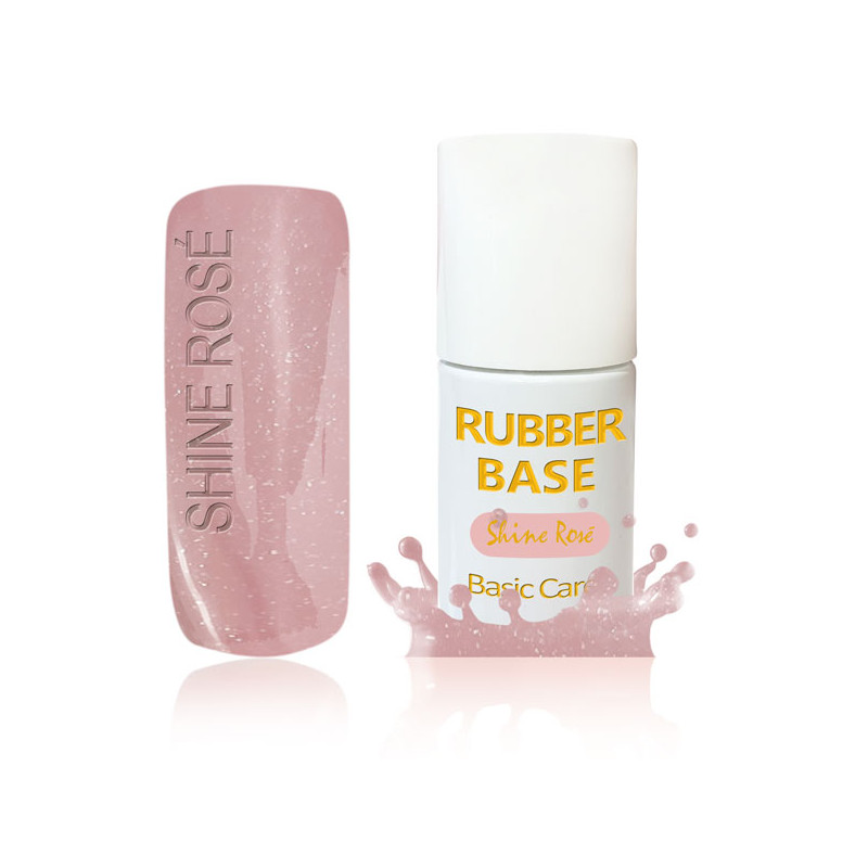 Rubber Base Shine Rosé - une excellente base pailletée pour les ongles