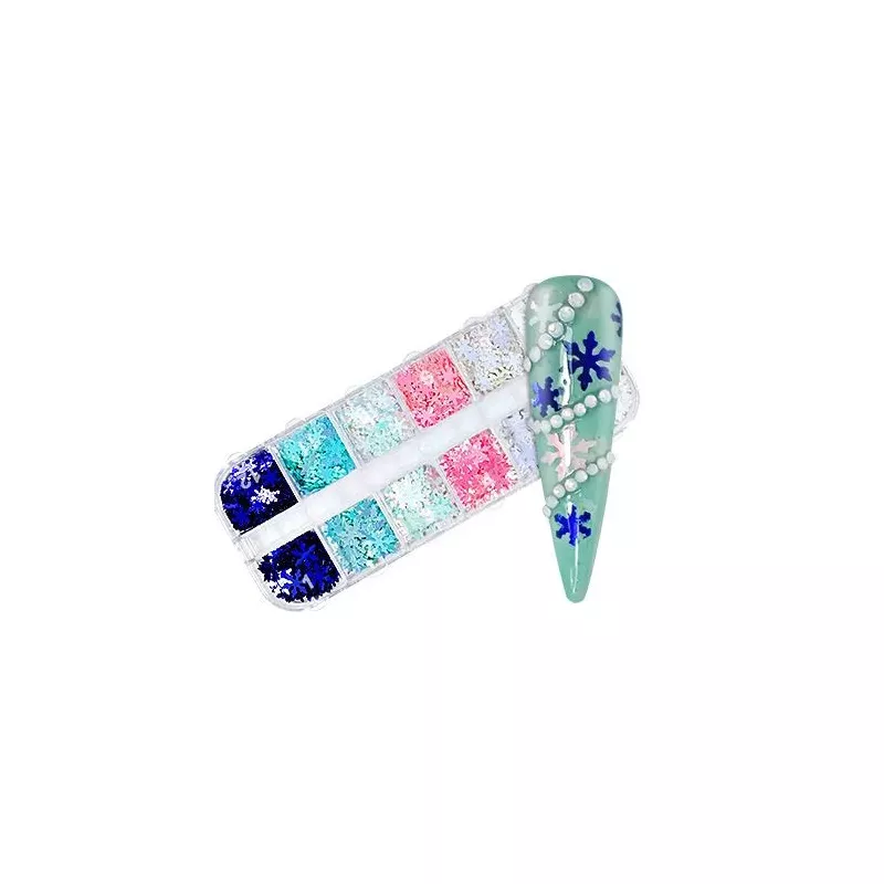 Ongles Noël - Nail Art Etoiles de Neige